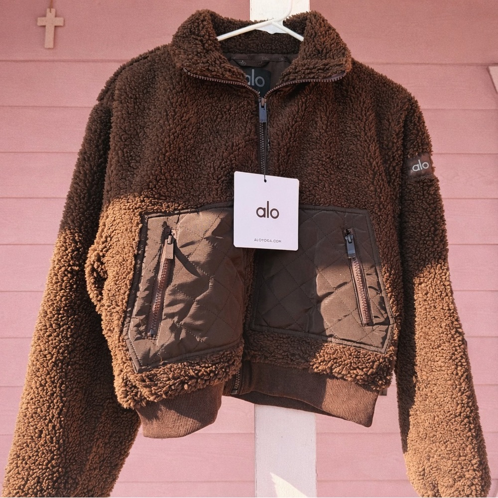 ALO Yoga Brown Sherpa Puffer Jacket